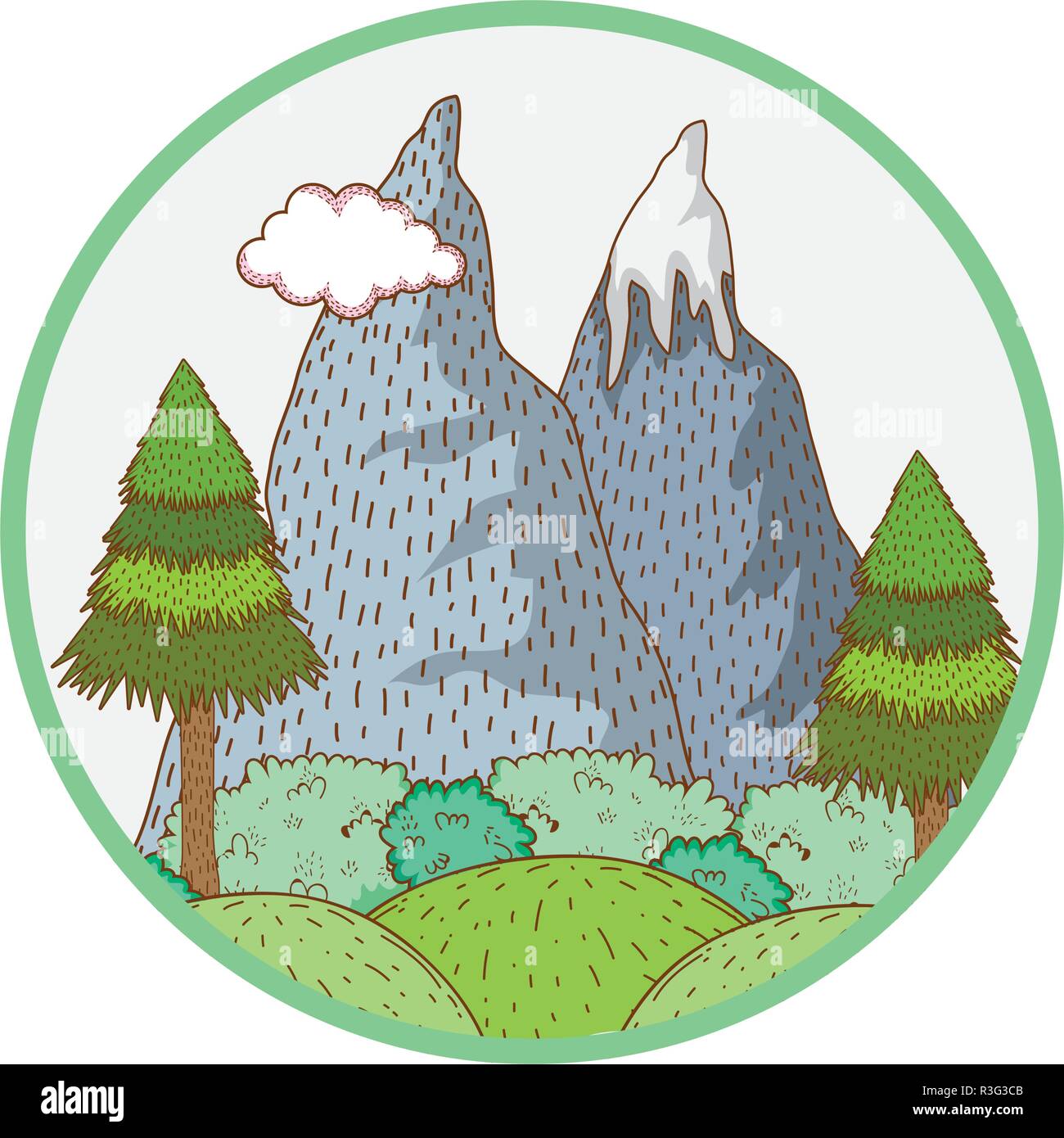 Mountains nature landscape Stock Vector Image & Art - Alamy