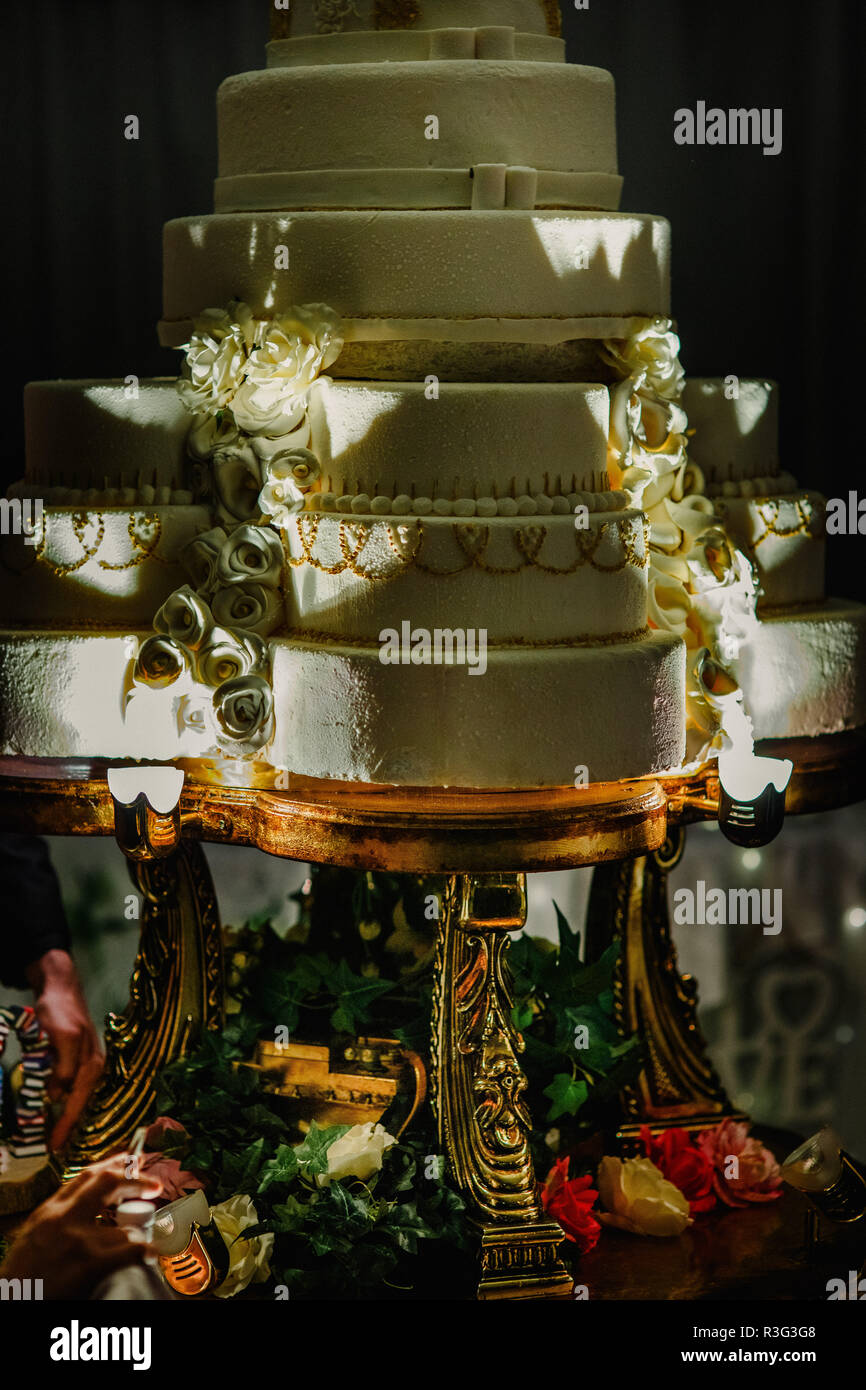 Delicious real wedding cake Stock Photo