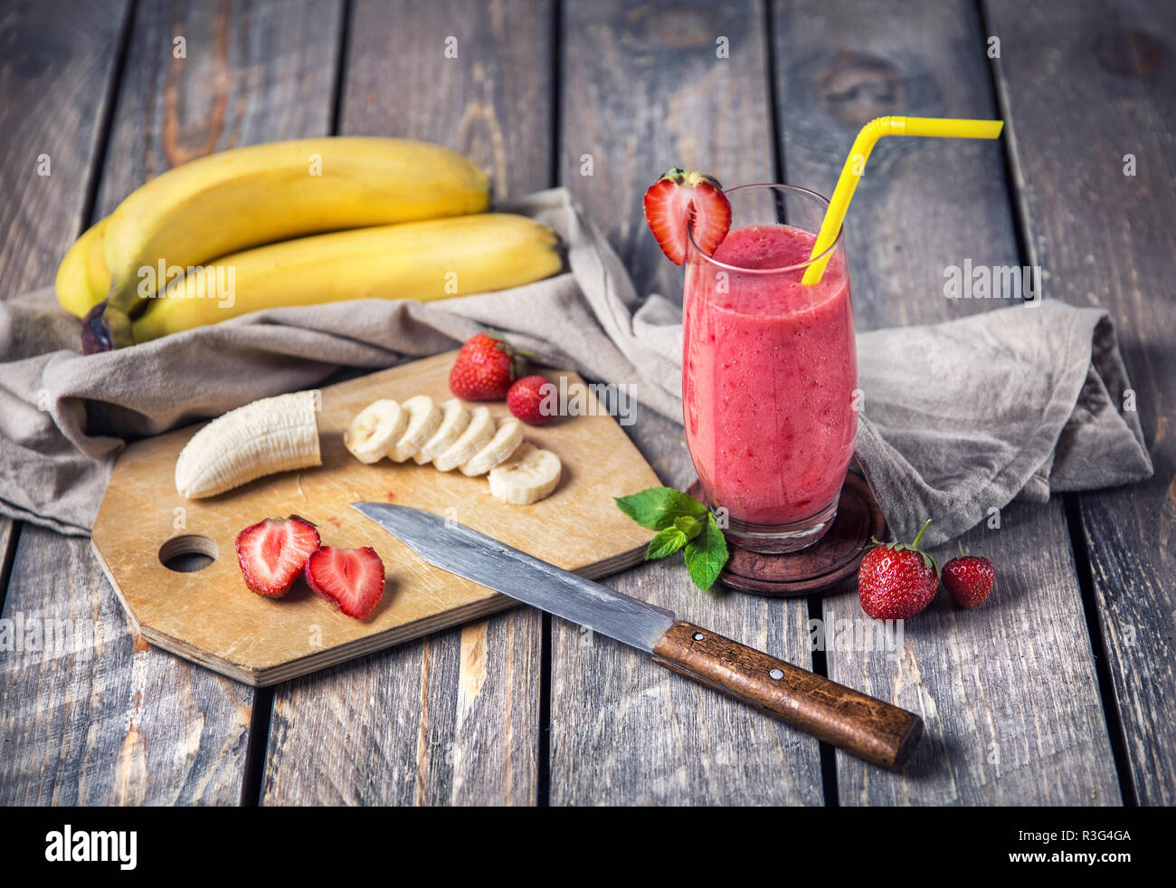 Fresh strawberry banana on hi-res stock photography and images - Alamy