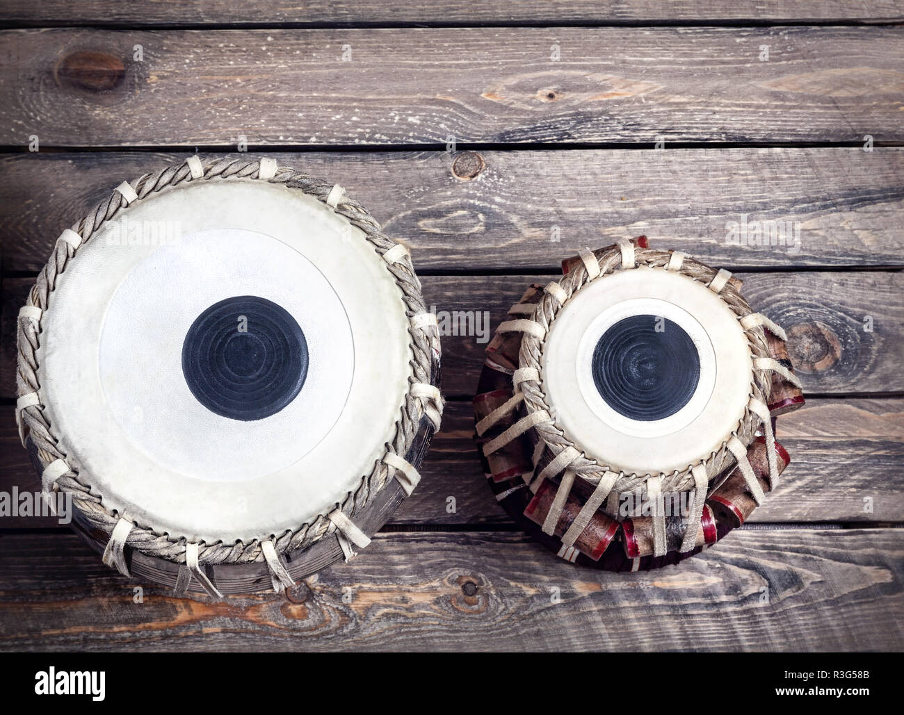 Tabla drums Indian classical music instrument close up Stock Photo