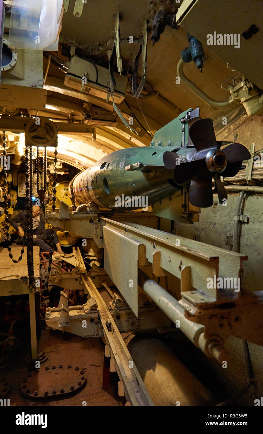 Torpedo inside the submarine Stock Photo - Alamy