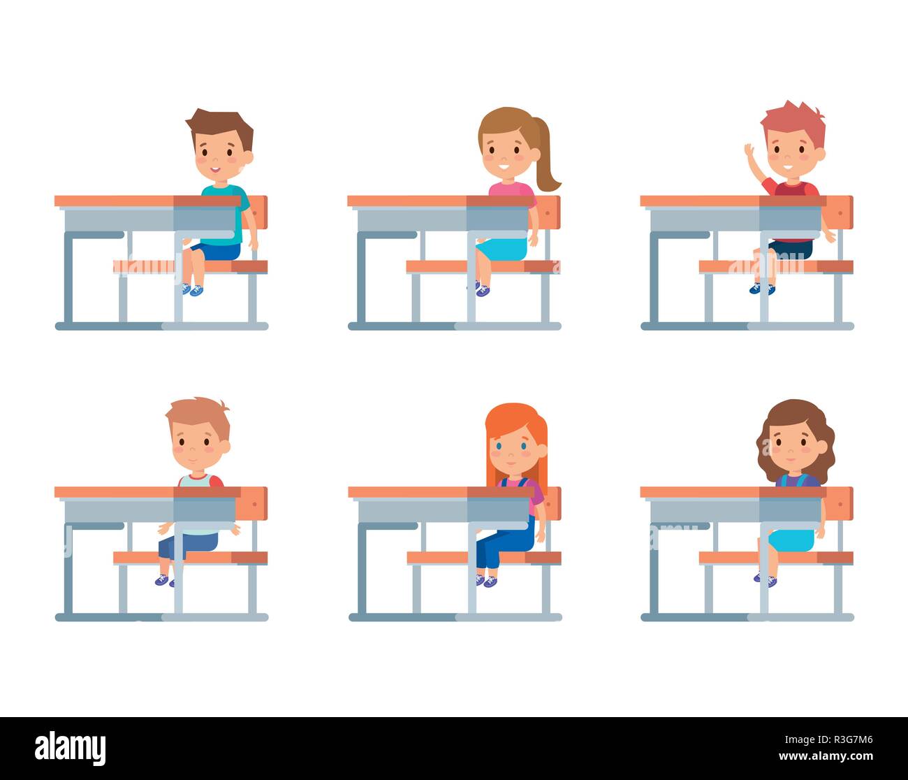 Elementary classroom tables Cut Out Stock Images & Pictures - Alamy