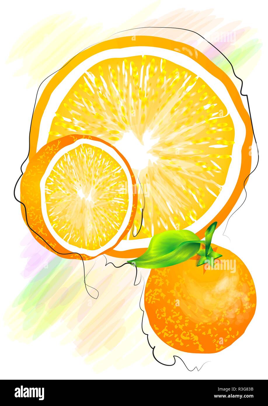 Orange background fruit Stock Vector Images - Alamy