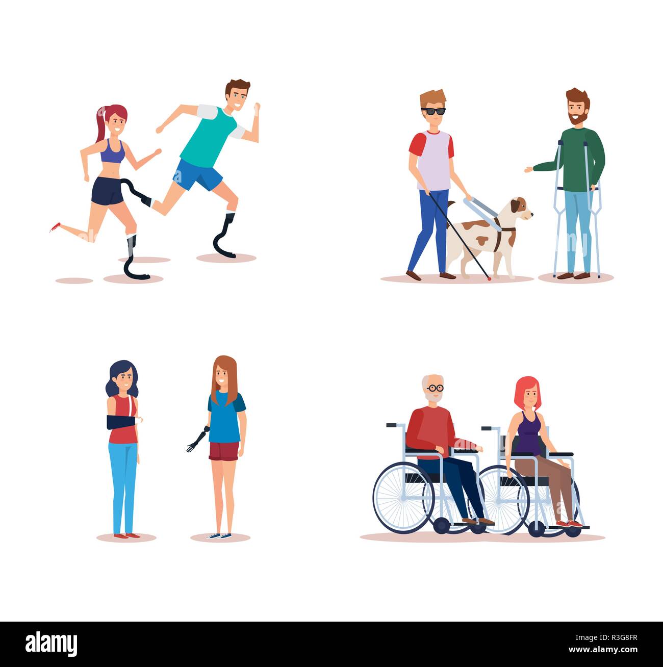 Disabled people set design Stock Vector Image & Art - Alamy