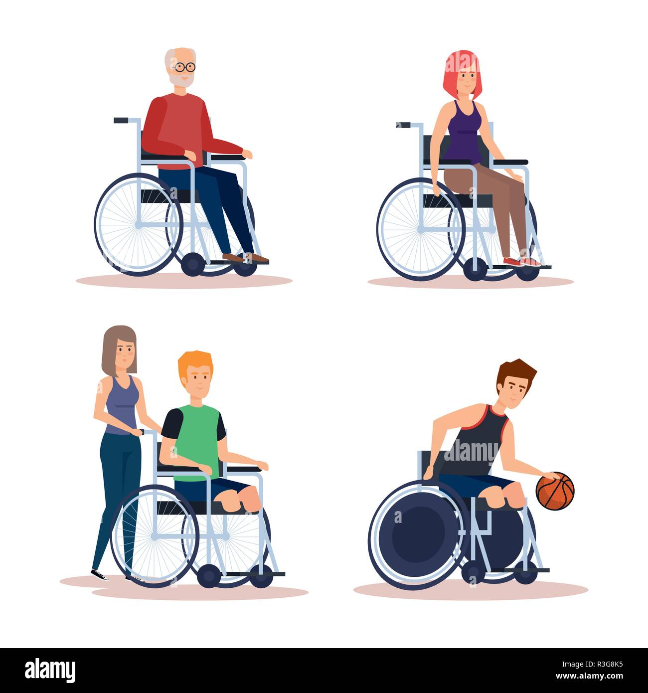 Disabled people set design Stock Vector Image & Art - Alamy