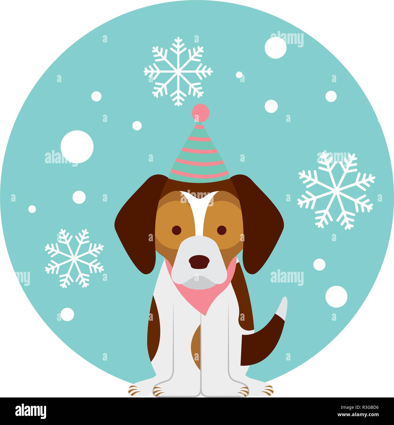dog snowflake winter clothes christmas vector illustration Stock Vector ...