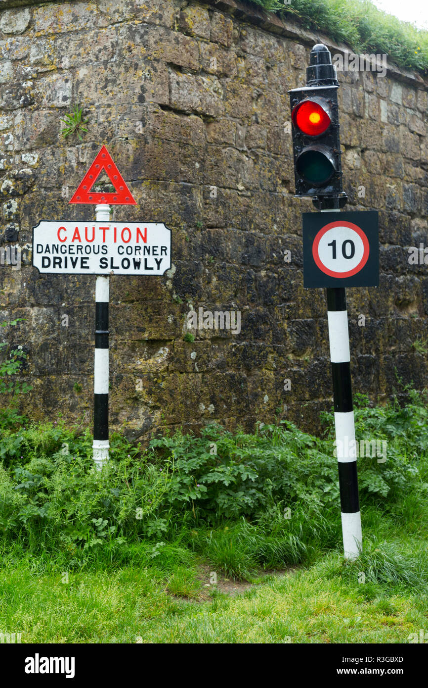 Old vintage traffic signals / traffic lights on the Isle of Wight