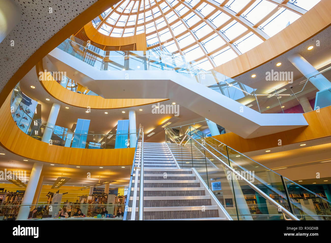 Liverpool, UK - May 16 2018: Liverpool Central Library designed by John Grey Weightman completed in 1860, in 2009, older building was replaced by new  Stock Photo