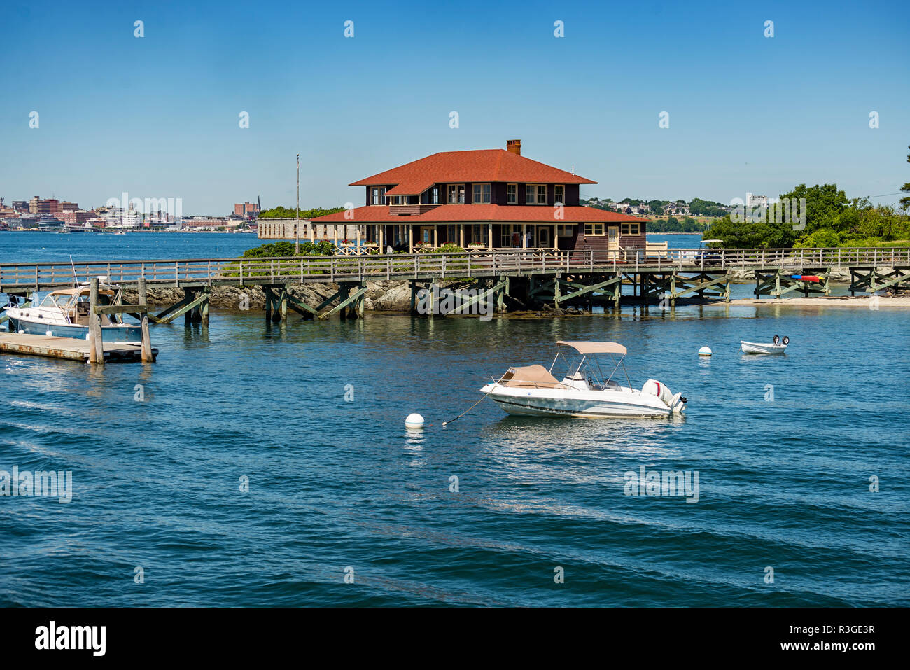 Great Diamond Island, Casco Bay, Maine, USA. The house in the