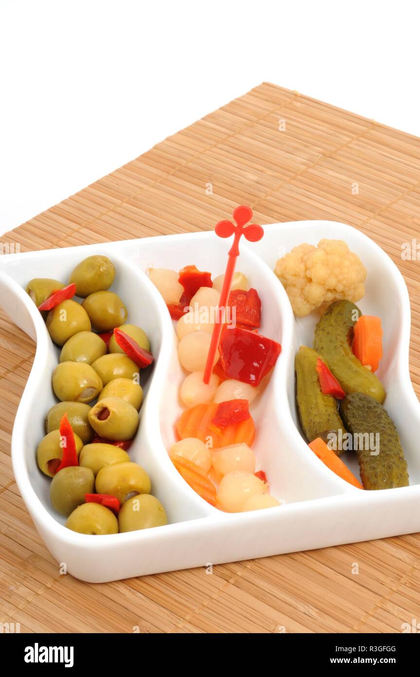 mixed pickles Stock Photo