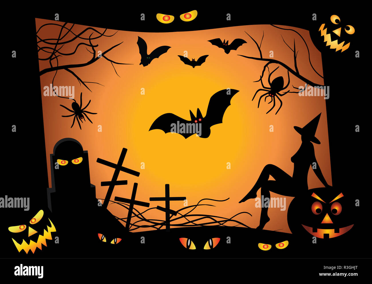 halloween design elements. Stock Photo