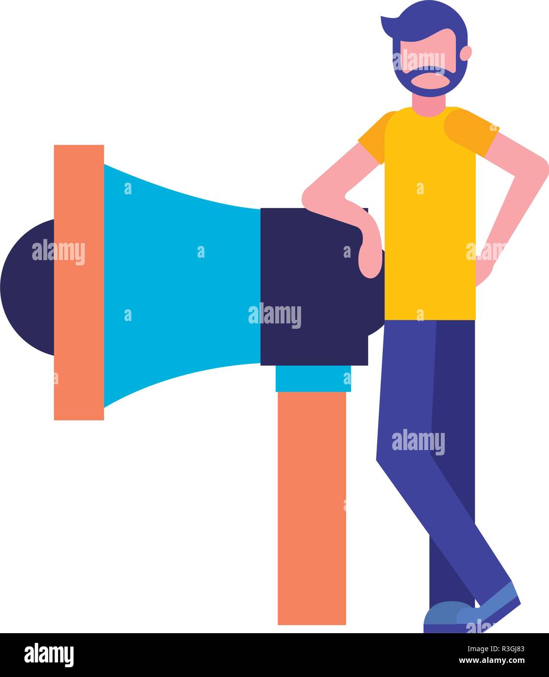 man standing near megaphone marketing Stock Vector Image & Art Alamy