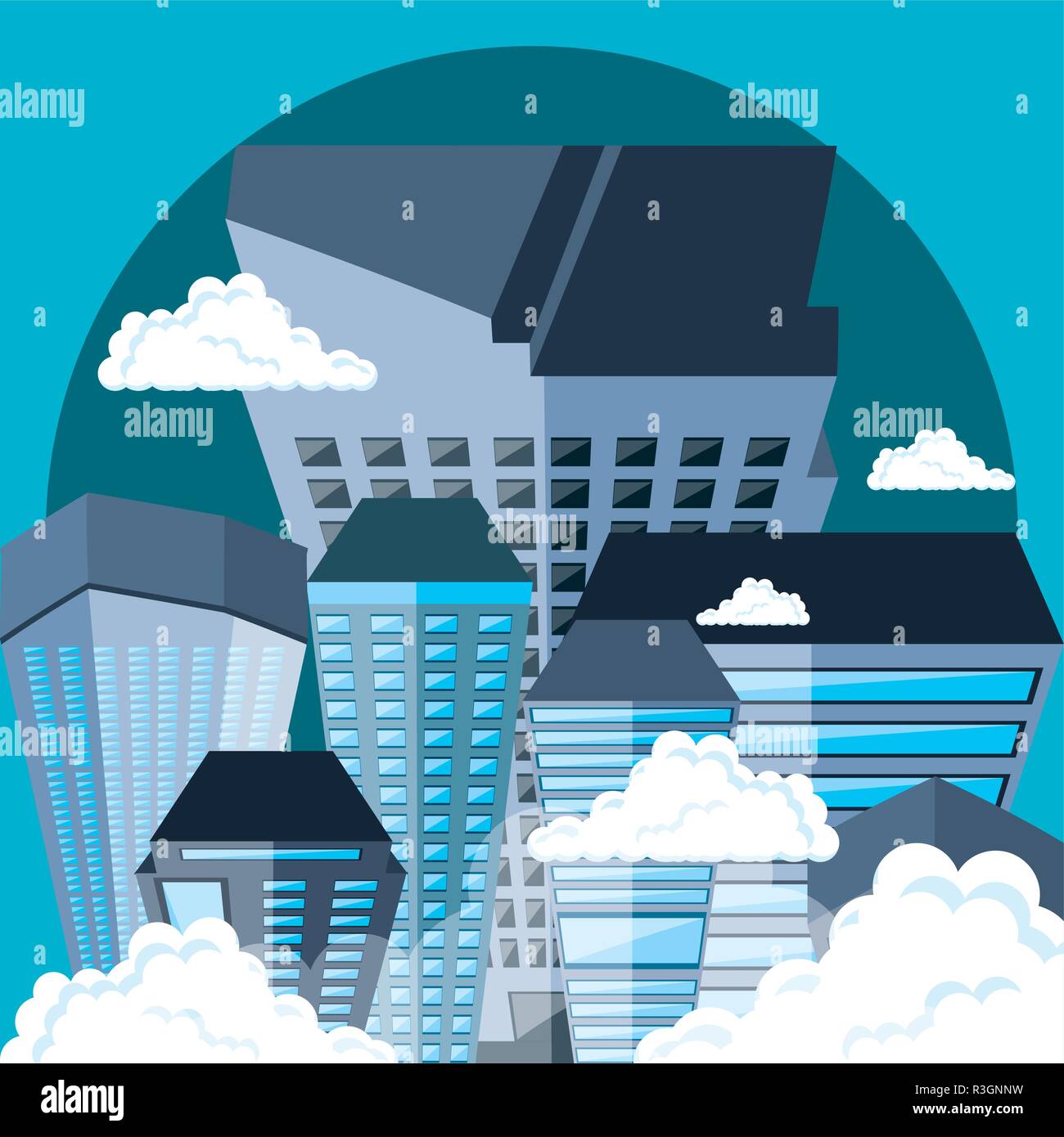 cityscape with buildings scene vector illustration design Stock Vector ...