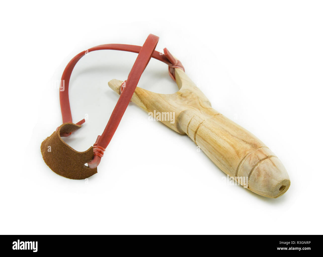 wood catapult (slingshot) on white background Stock Photo