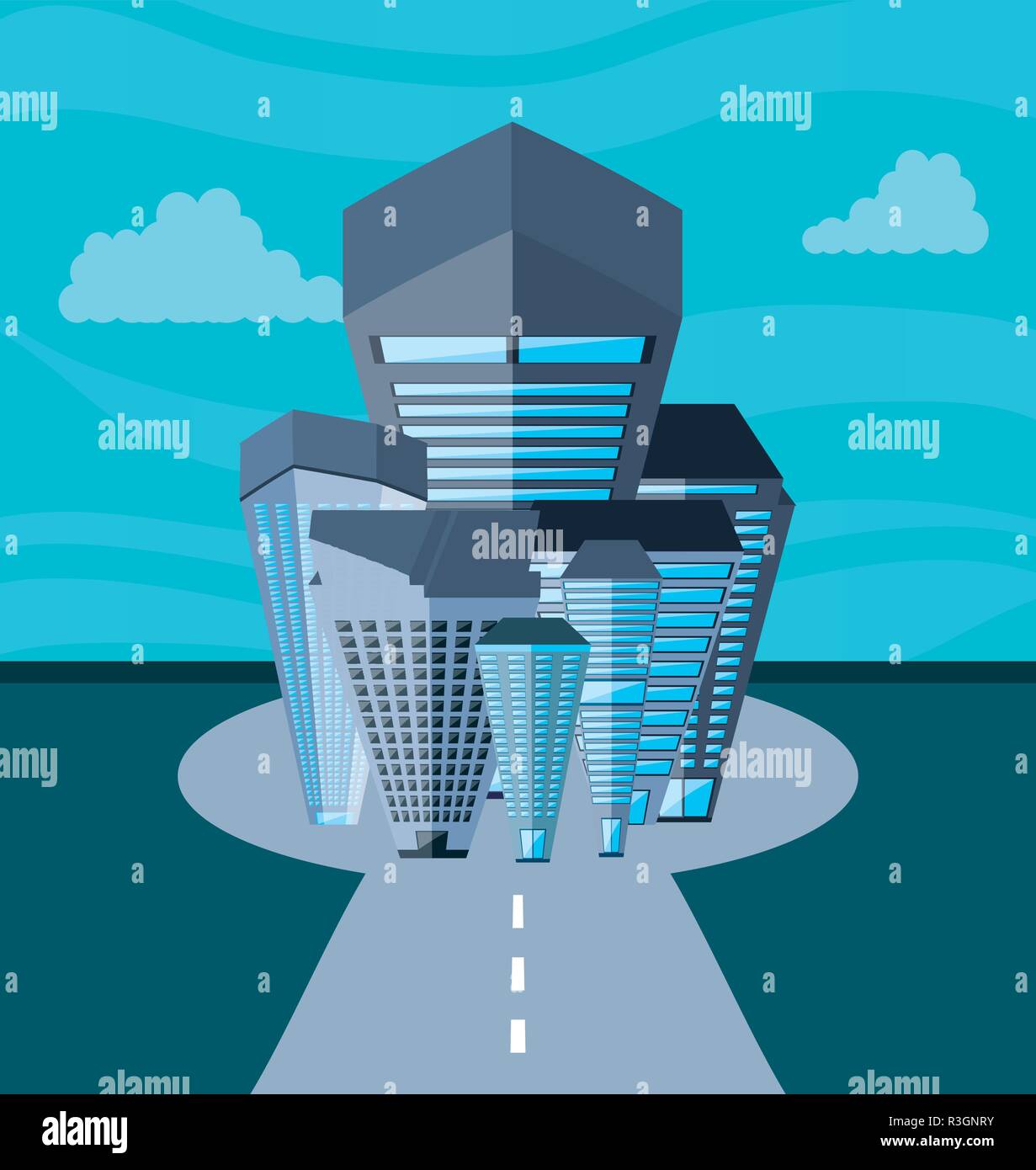 cityscape with buildings scene vector illustration design Stock Vector ...
