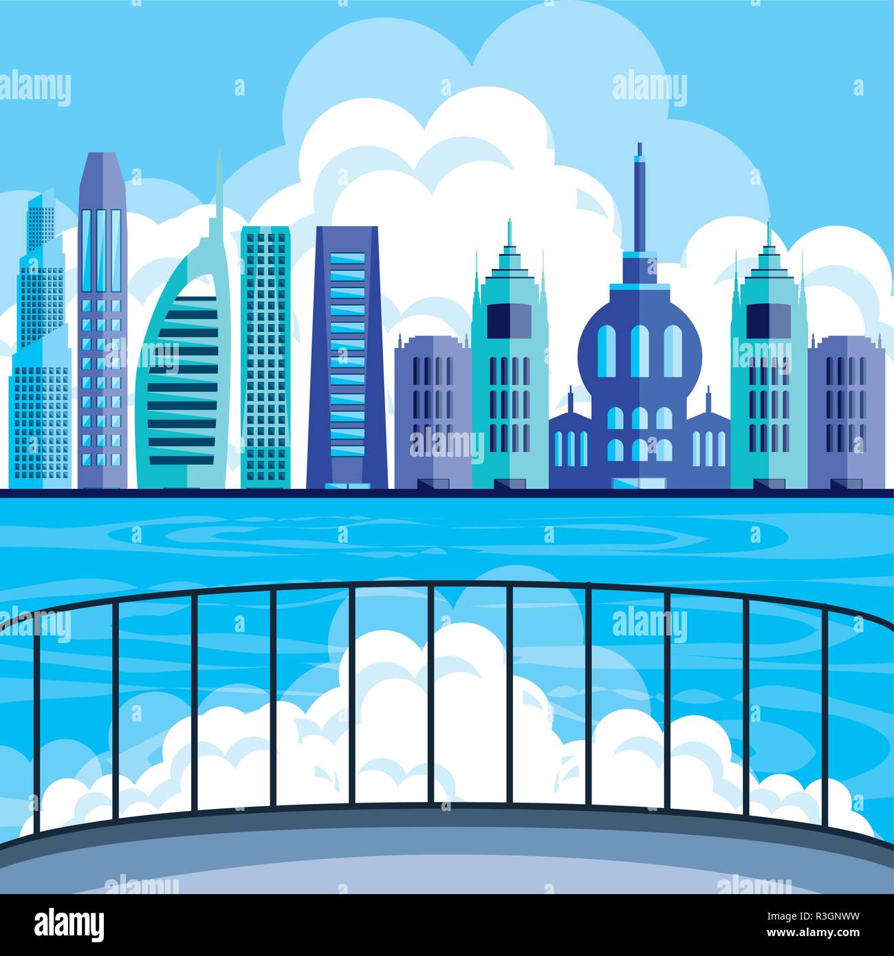cityscape with buildings scene vector illustration design Stock Vector ...