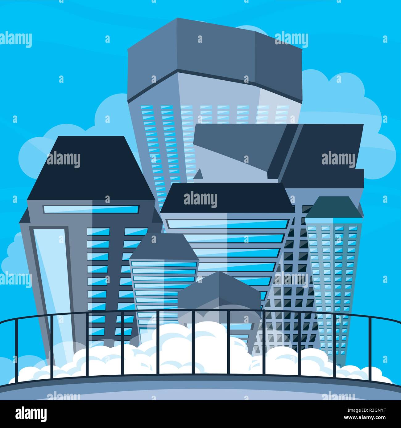 cityscape with buildings scene vector illustration design Stock Vector ...