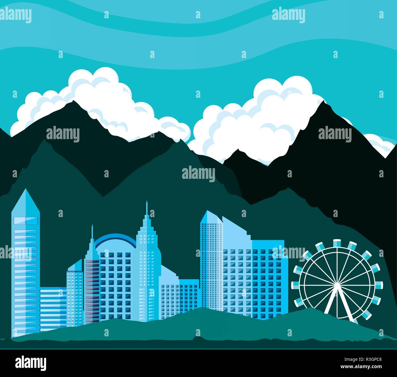 cityscape with buildings scene vector illustration design Stock Vector ...
