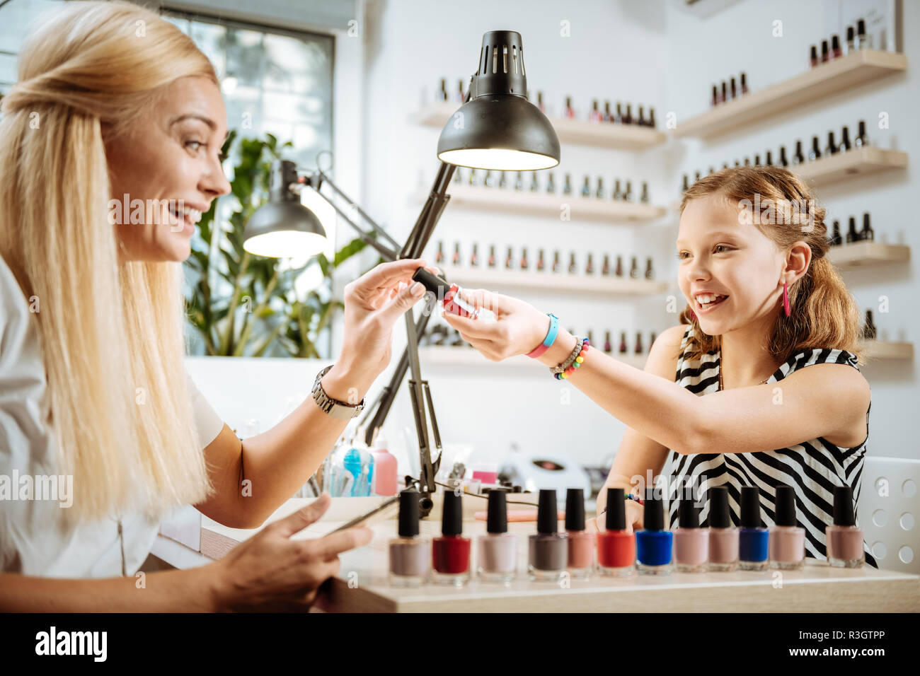 Helpful Daughter Recommending Color Of Nail Polish Her Mother