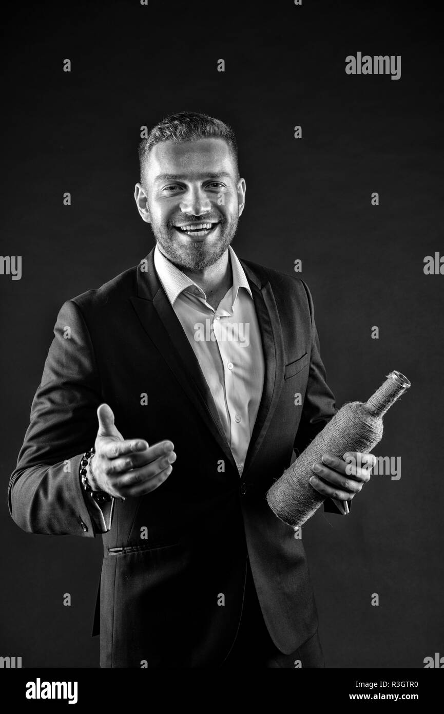 Man welcoming guests Black and White Stock Photos & Images - Alamy
