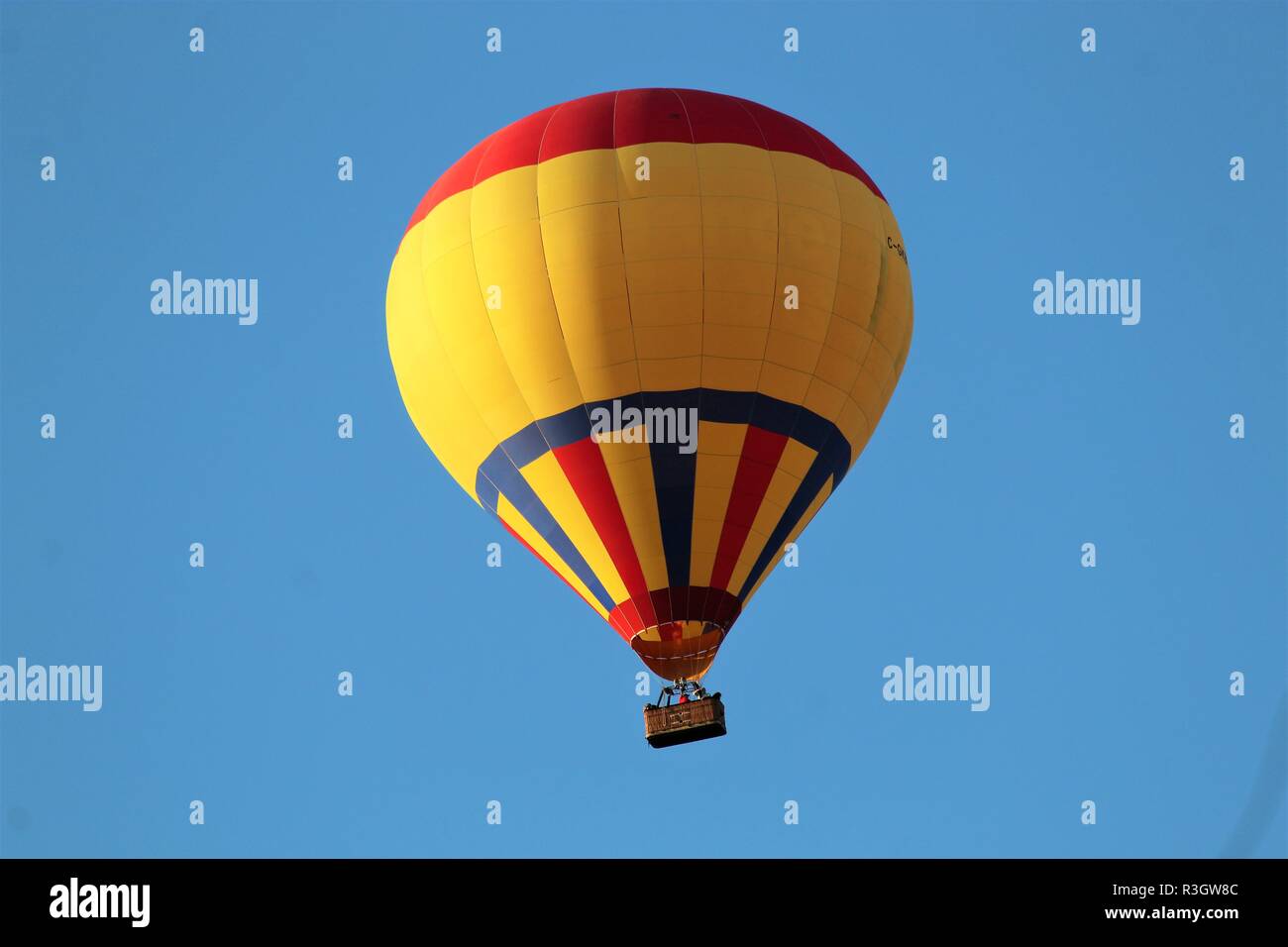 A hot air balloon flying over London, Ontario, Canada Stock Photo Alamy