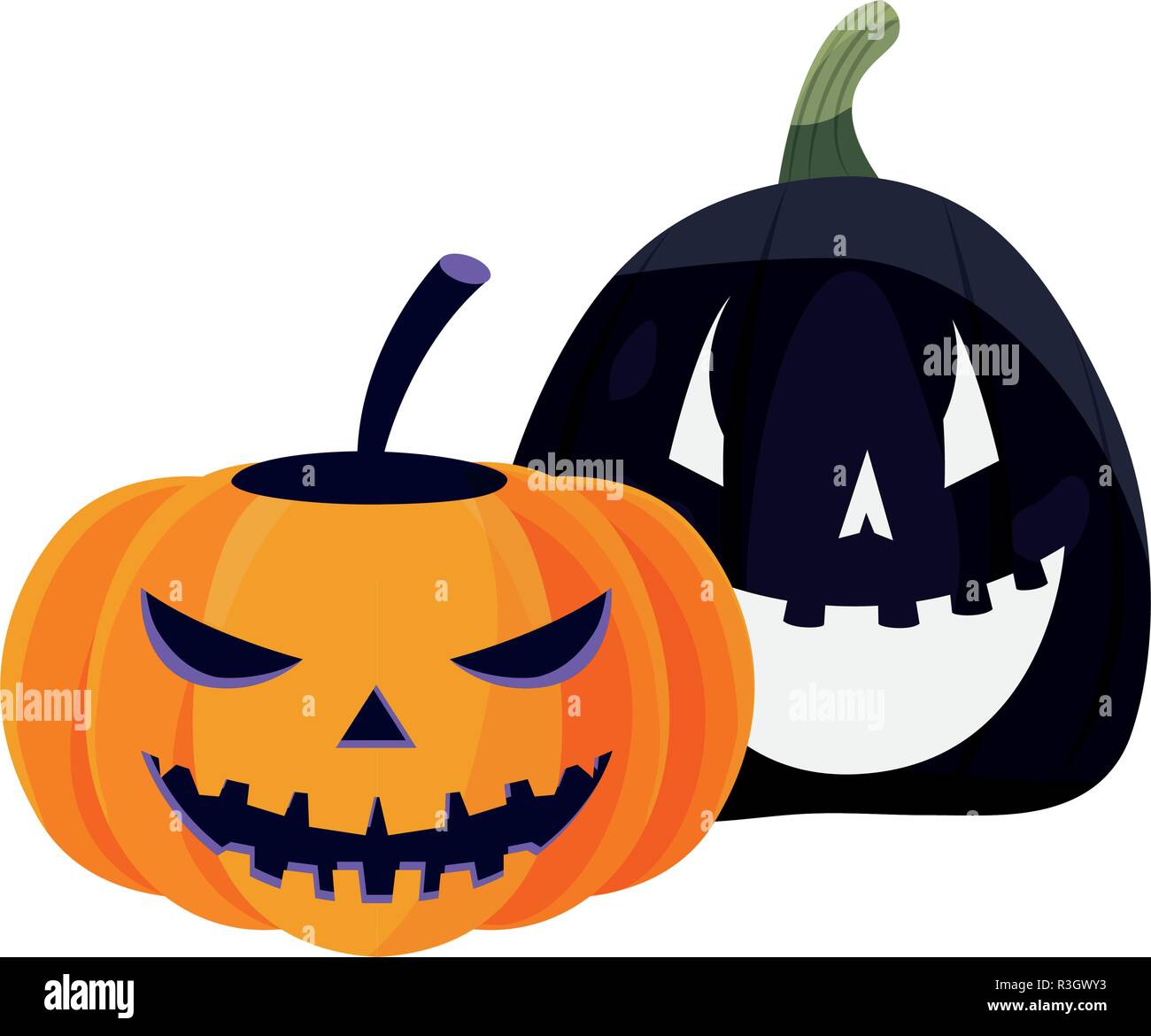 halloween pumpkins on white background vector illustration Stock Vector ...