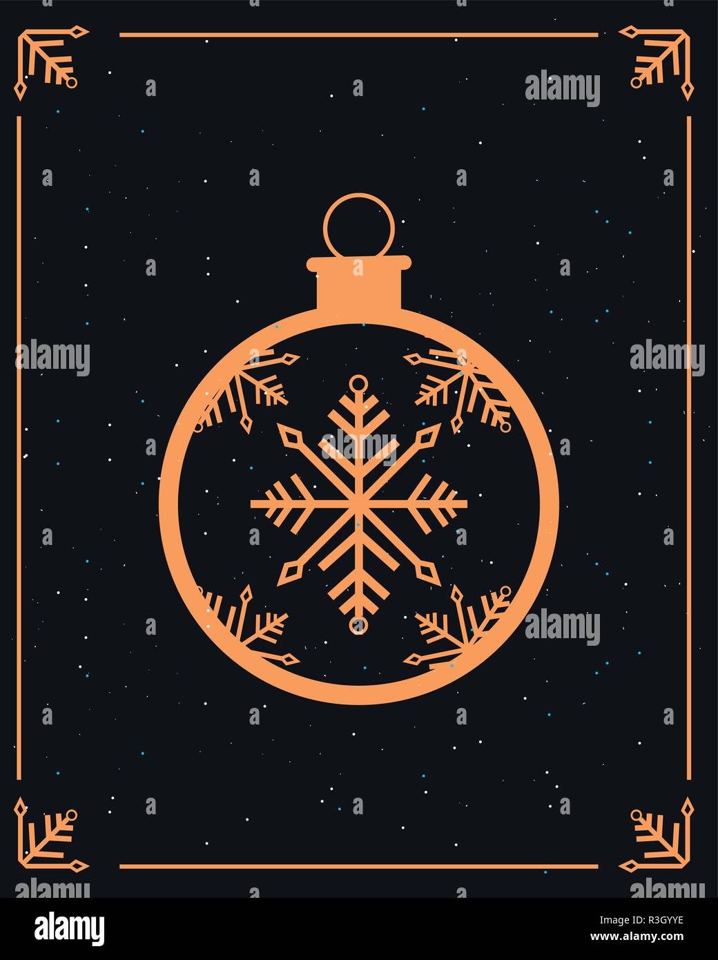 decorative ball snowflake merry christmas vector illustration Stock ...