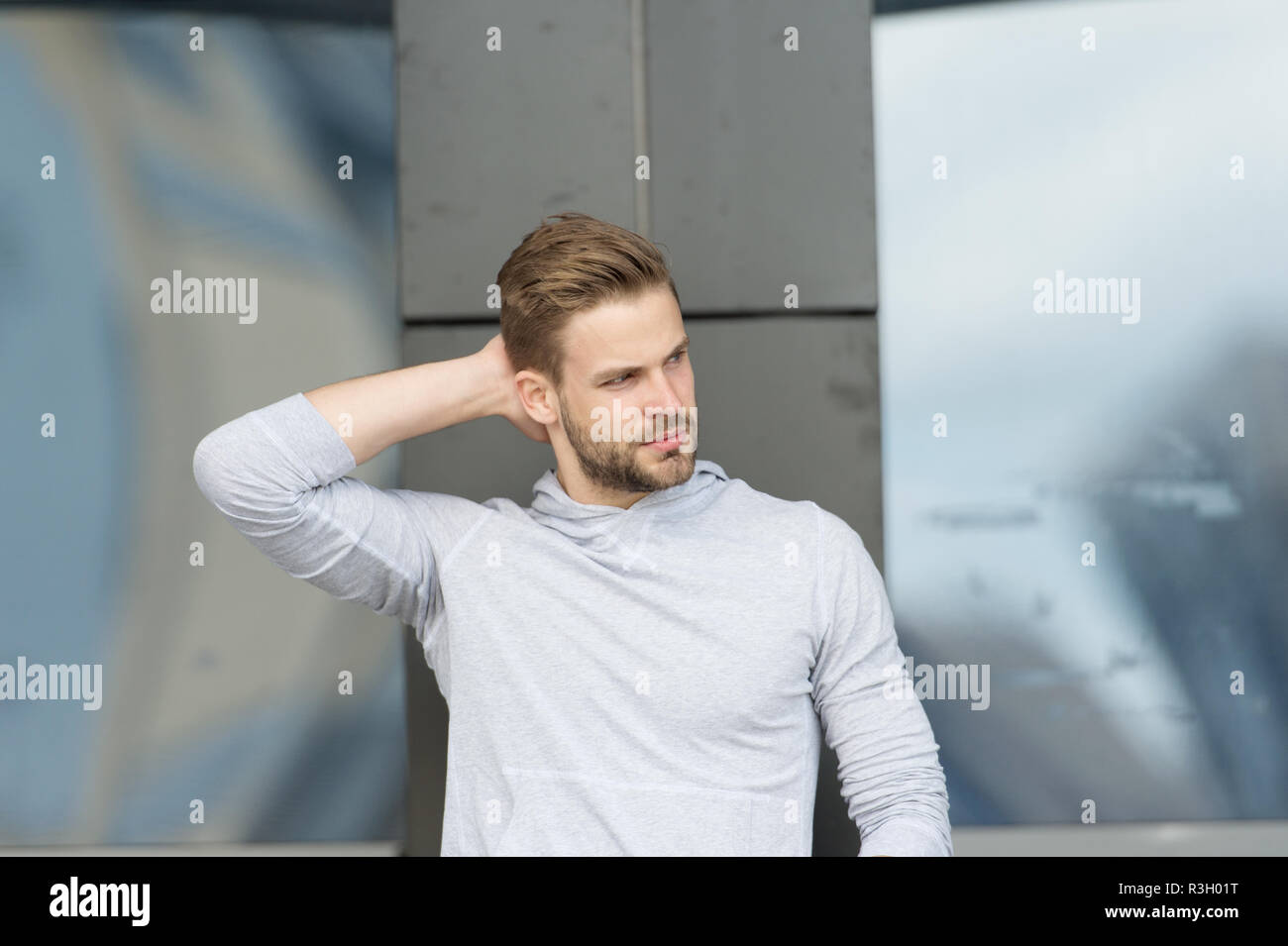 Haircut Concept Man With Stylish Haircut Young Man With