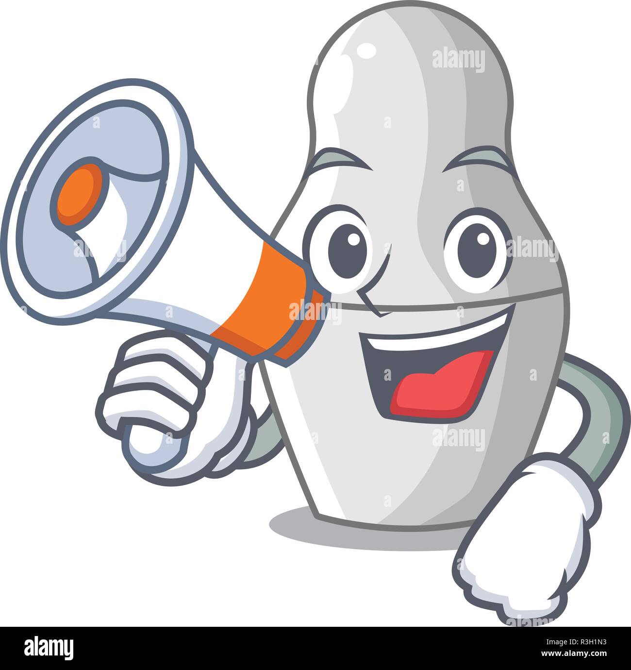 With megaphone nesting dolls mockups russian on character Stock Vector