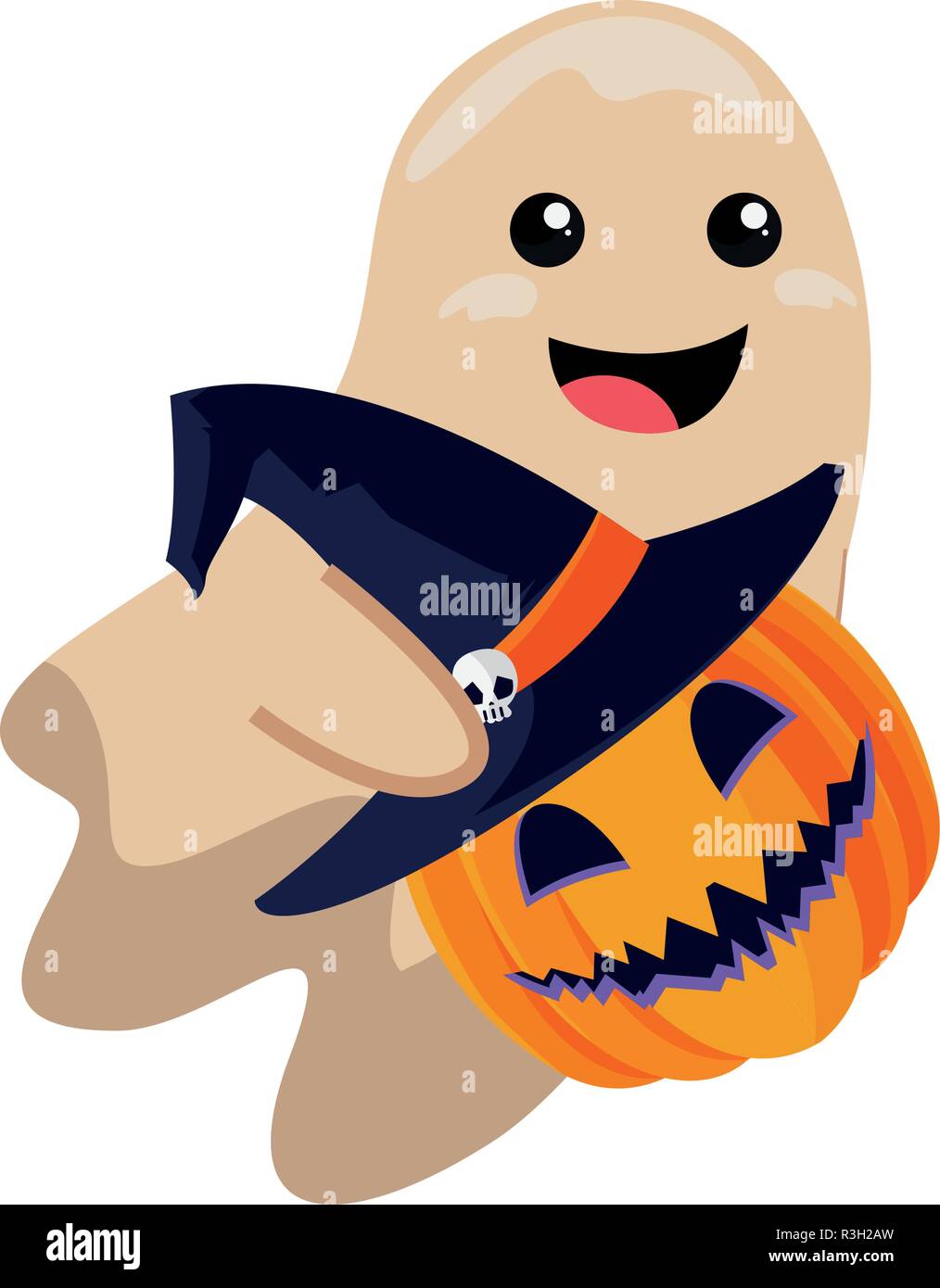 pumpkin and ghost halloween celebration vector illustration Stock ...
