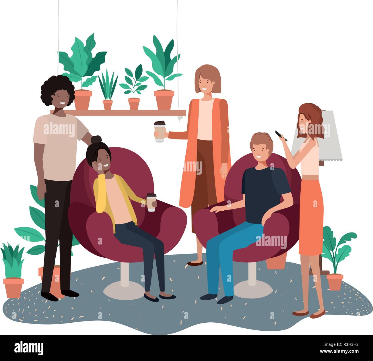 group of people using smartphone Stock Vector Image & Art - Alamy