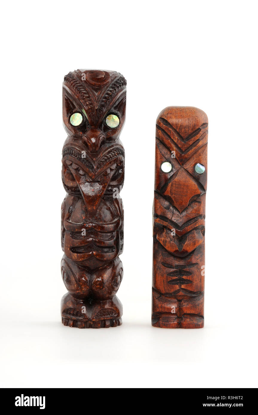 Maori wood carvings Cut Out Stock Images & Pictures - Alamy
