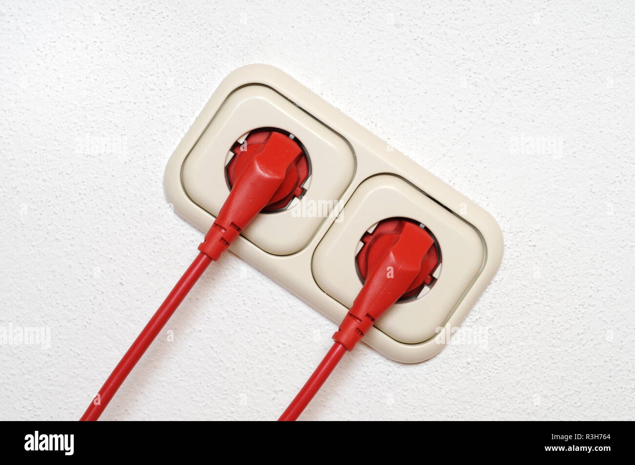 connections / red plug Stock Photo Alamy