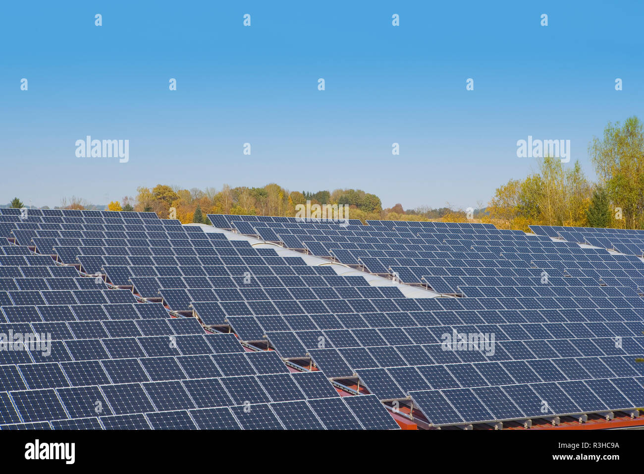 energy generation through solar panels Stock Photo