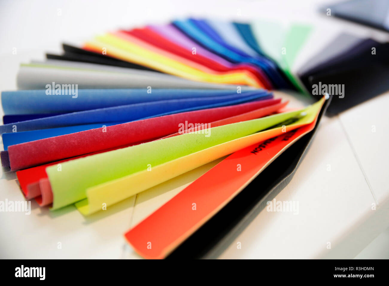 colorful color guide for textiles Stock Photo - Alamy
