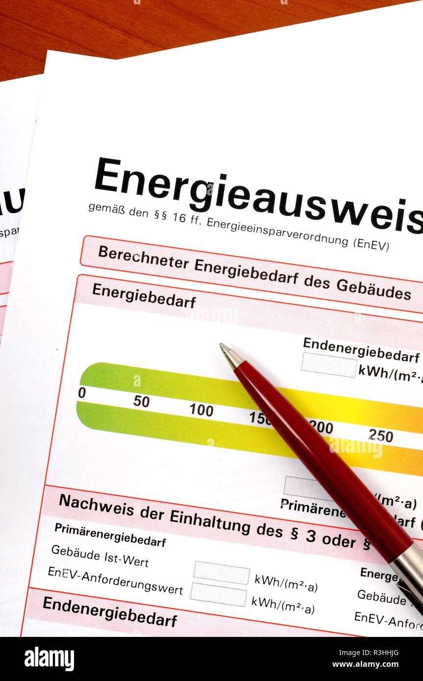 energy performance certificate Stock Photo