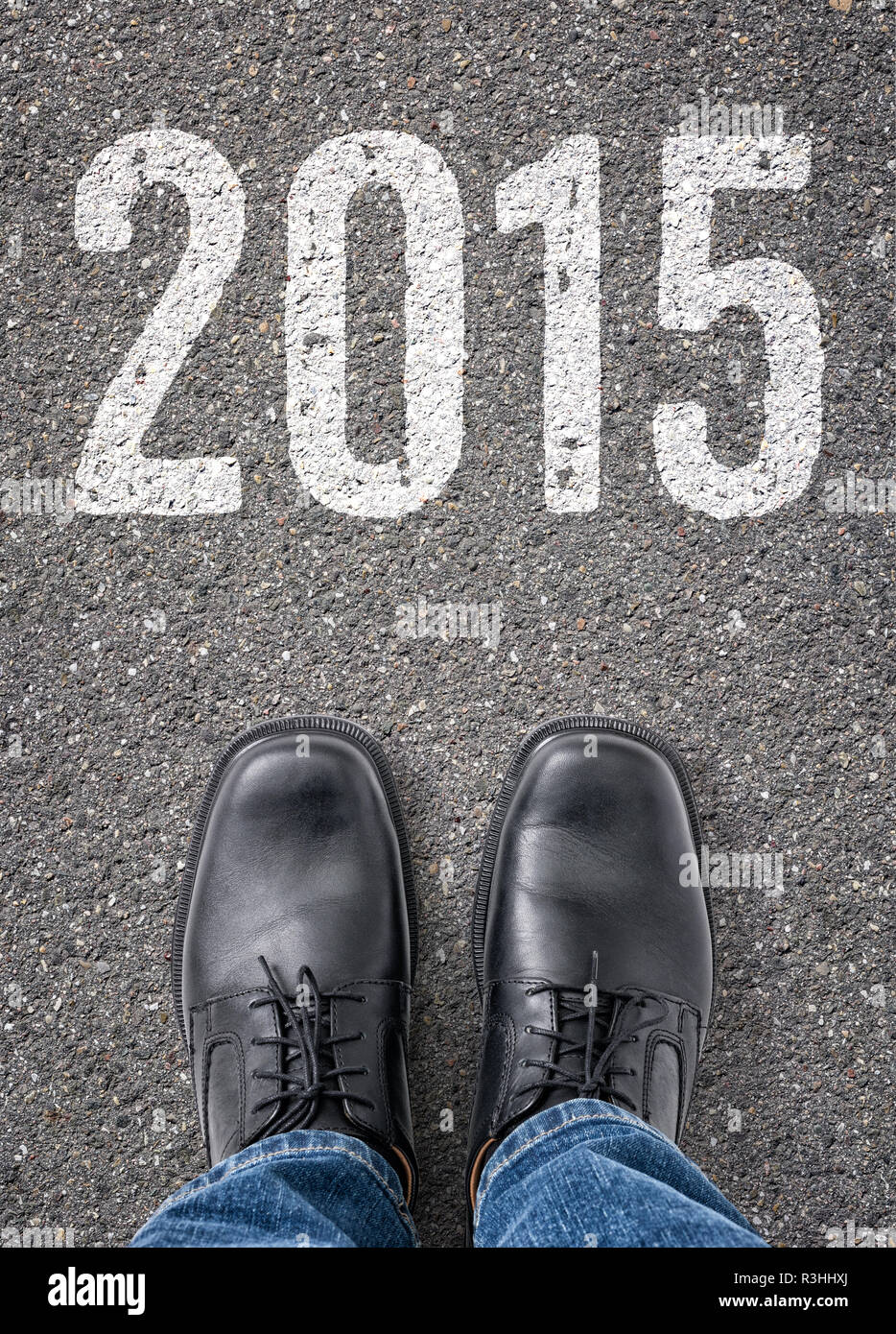 text on floor - 2015 Stock Photo