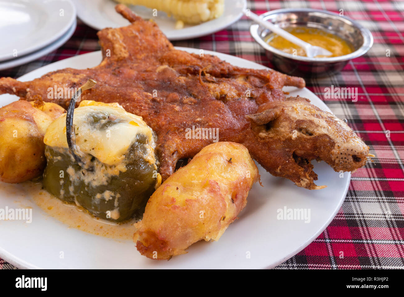 Roasted guinea pig Stock Photo