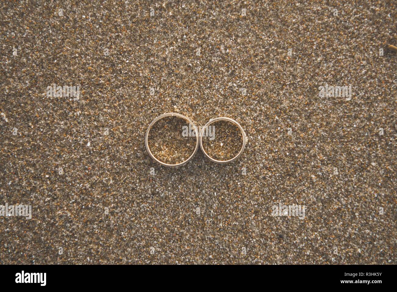 Wedding rings for the bride and groom Stock Photo Alamy