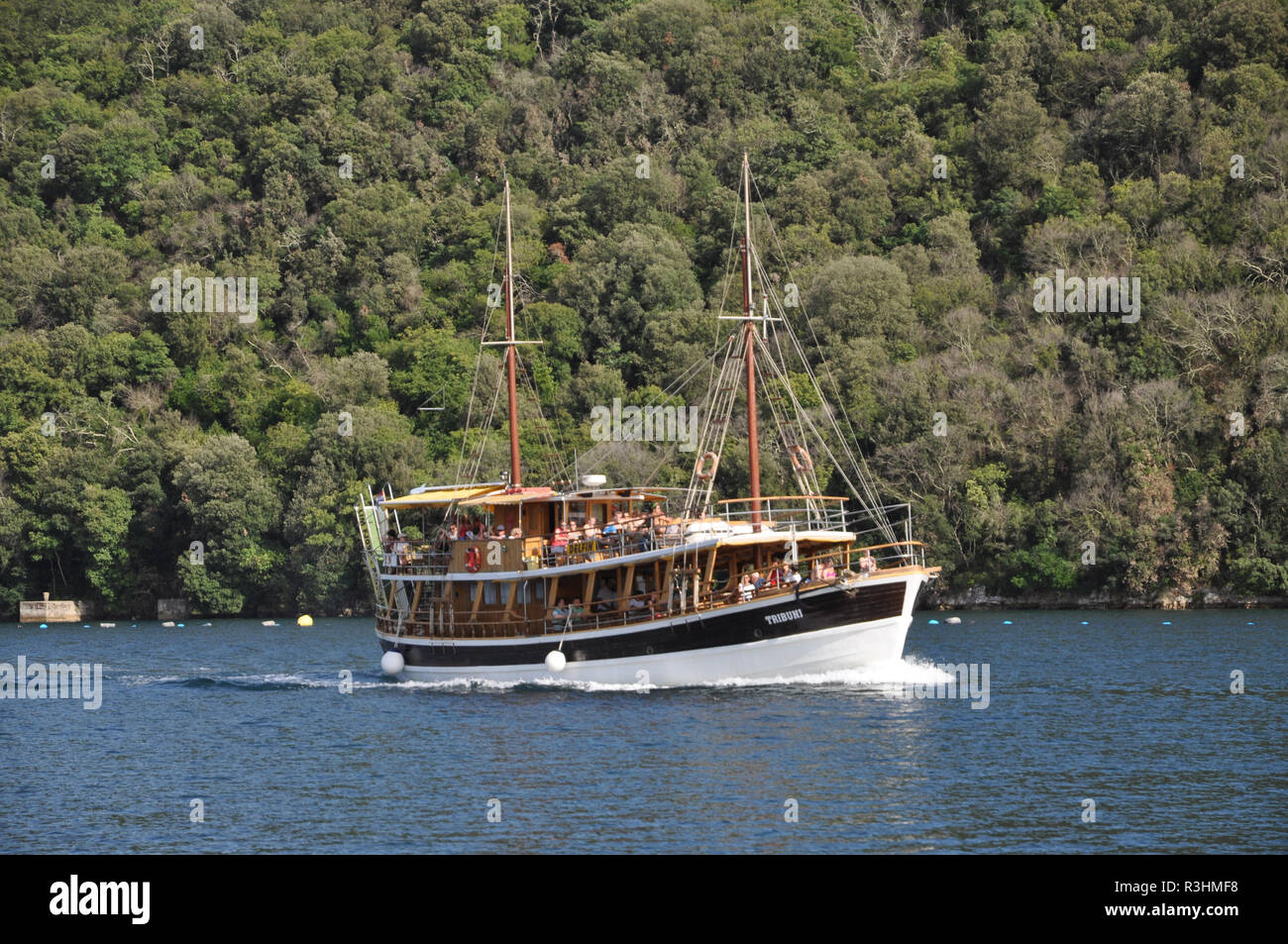 boat in the fjord,croatia Stock Photo