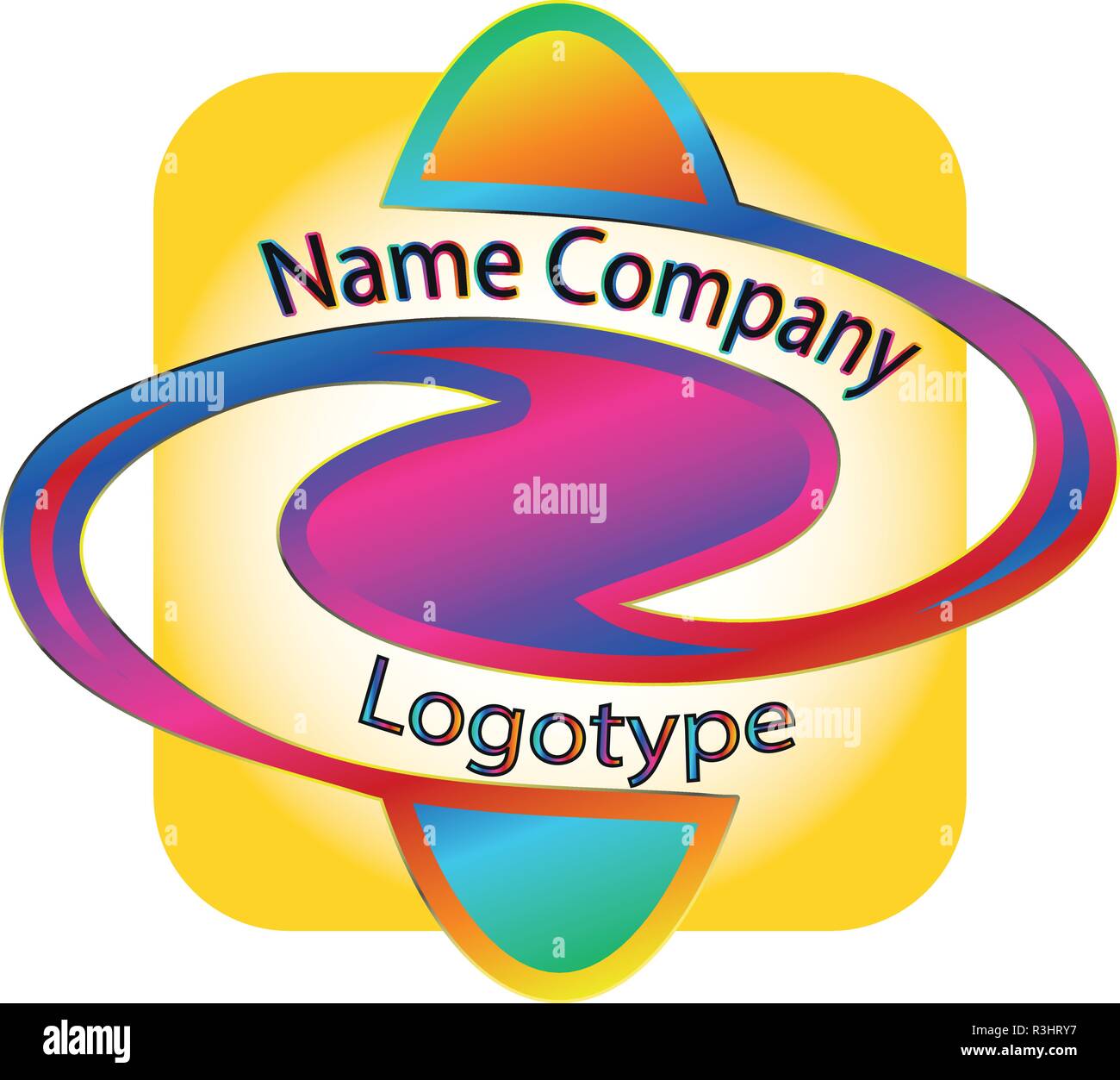 Emblem. Creative, abstract logo. Corporate identity. isolated, white . Vector Stock Vector