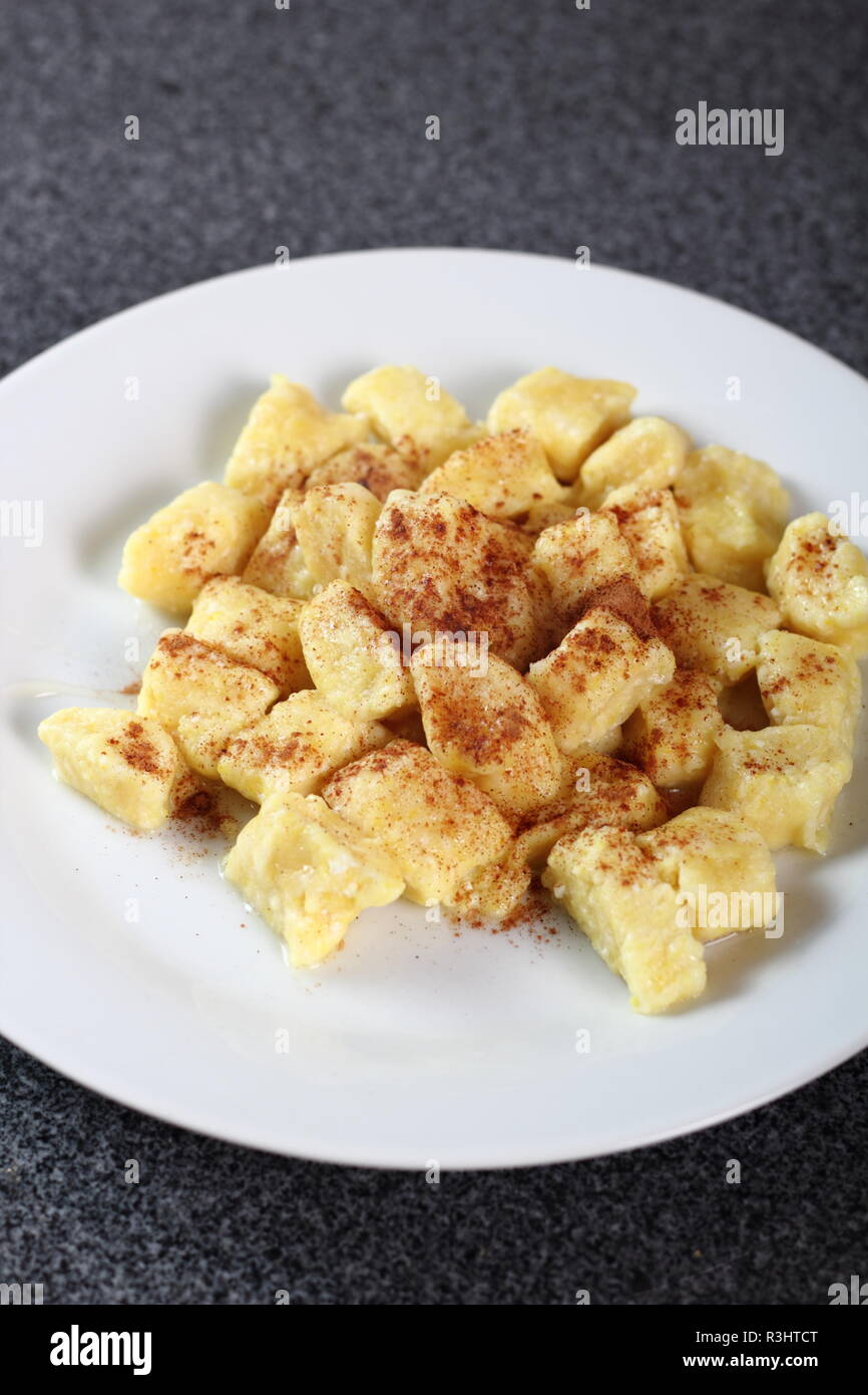 Gnocchi Small Soft Dough Dumplings With Cottage Cheese Honey And