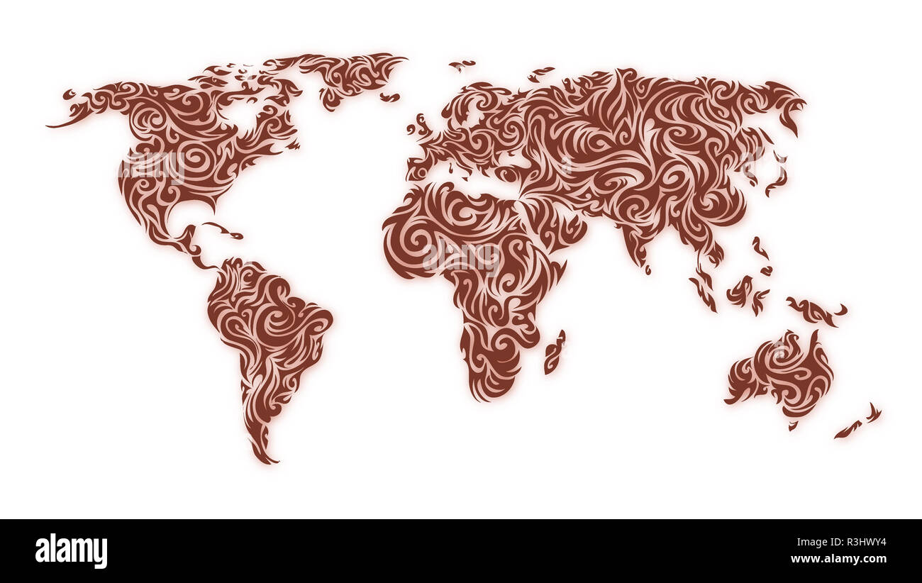 ornament world map Stock Photo Alamy
