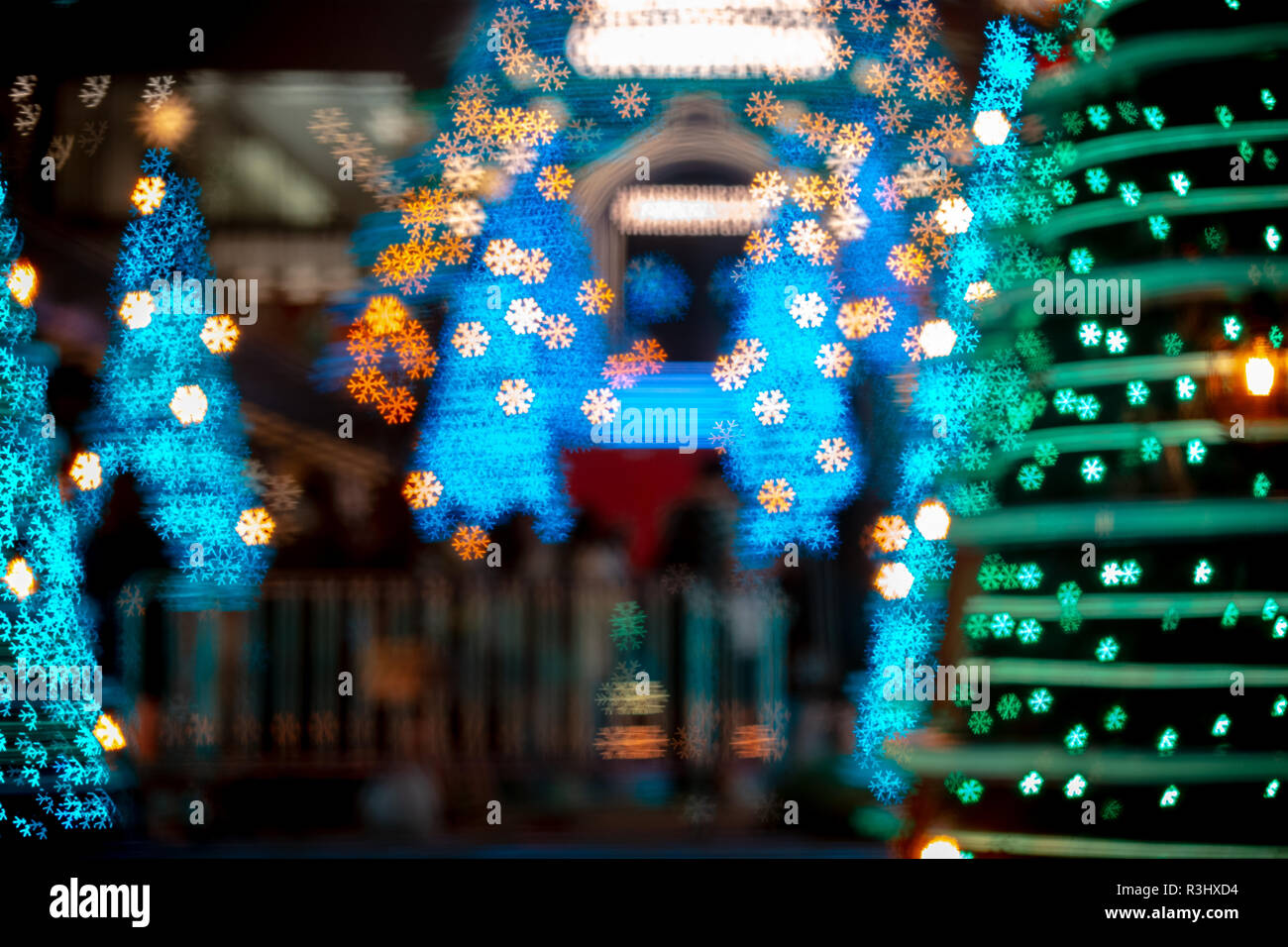 Christmas background with bokeh lights Stock Photo - Alamy