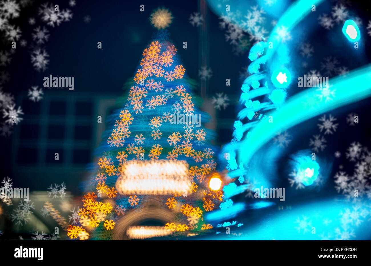 Christmas background with bokeh lights Stock Photo - Alamy