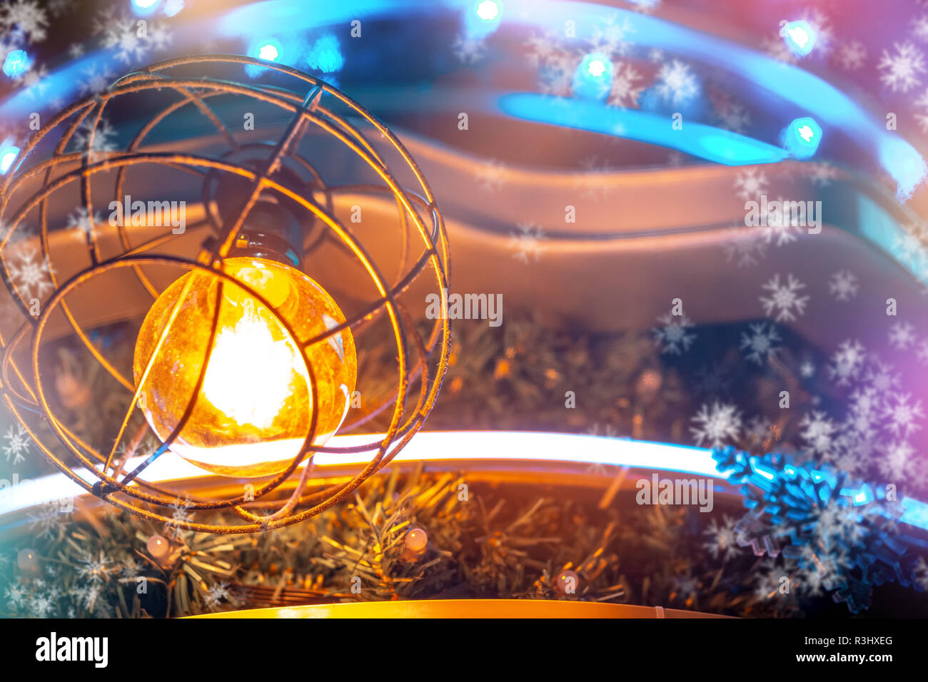 Christmas background with bokeh lights Stock Photo - Alamy