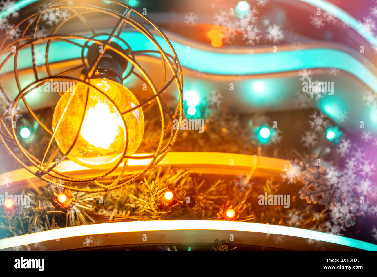 Christmas background with bokeh lights Stock Photo - Alamy