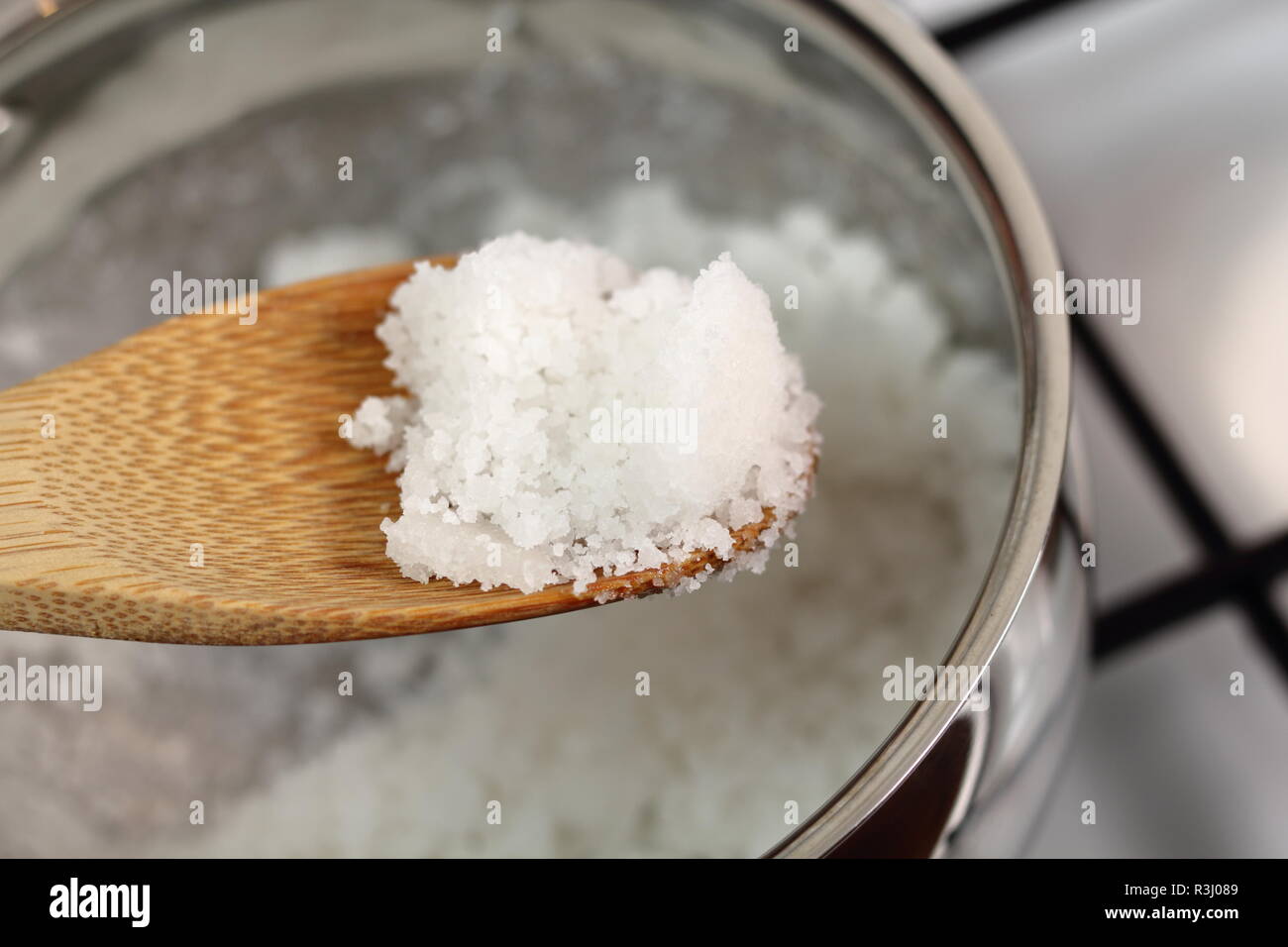 Dry Caramelization. Melting Sugar in Pan. Making Golden Syrup Series