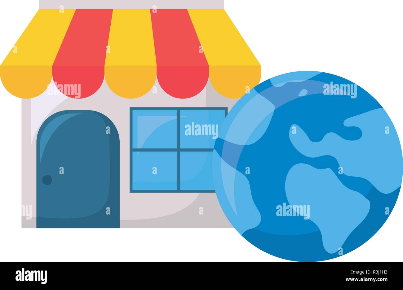 store world online shopping commerce vector illustration Stock Vector ...