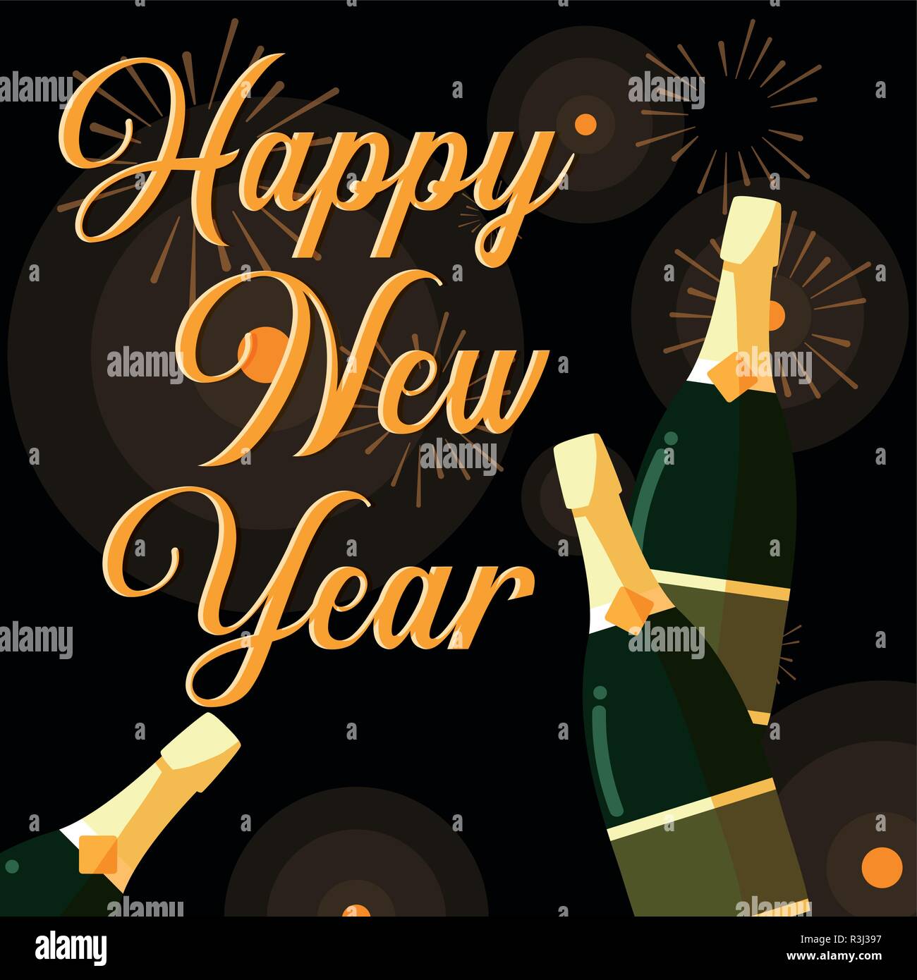 happy new year lettering vector illustration design Stock Vector Image ...